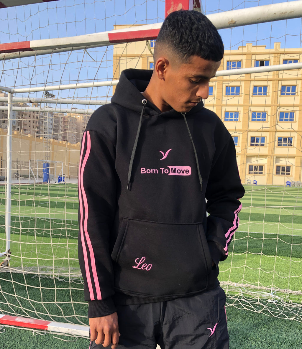 black and pink Hoodie Leo Move