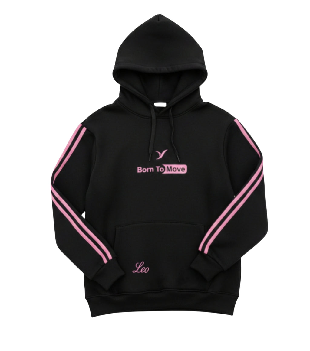 black and pink Hoodie Leo Move