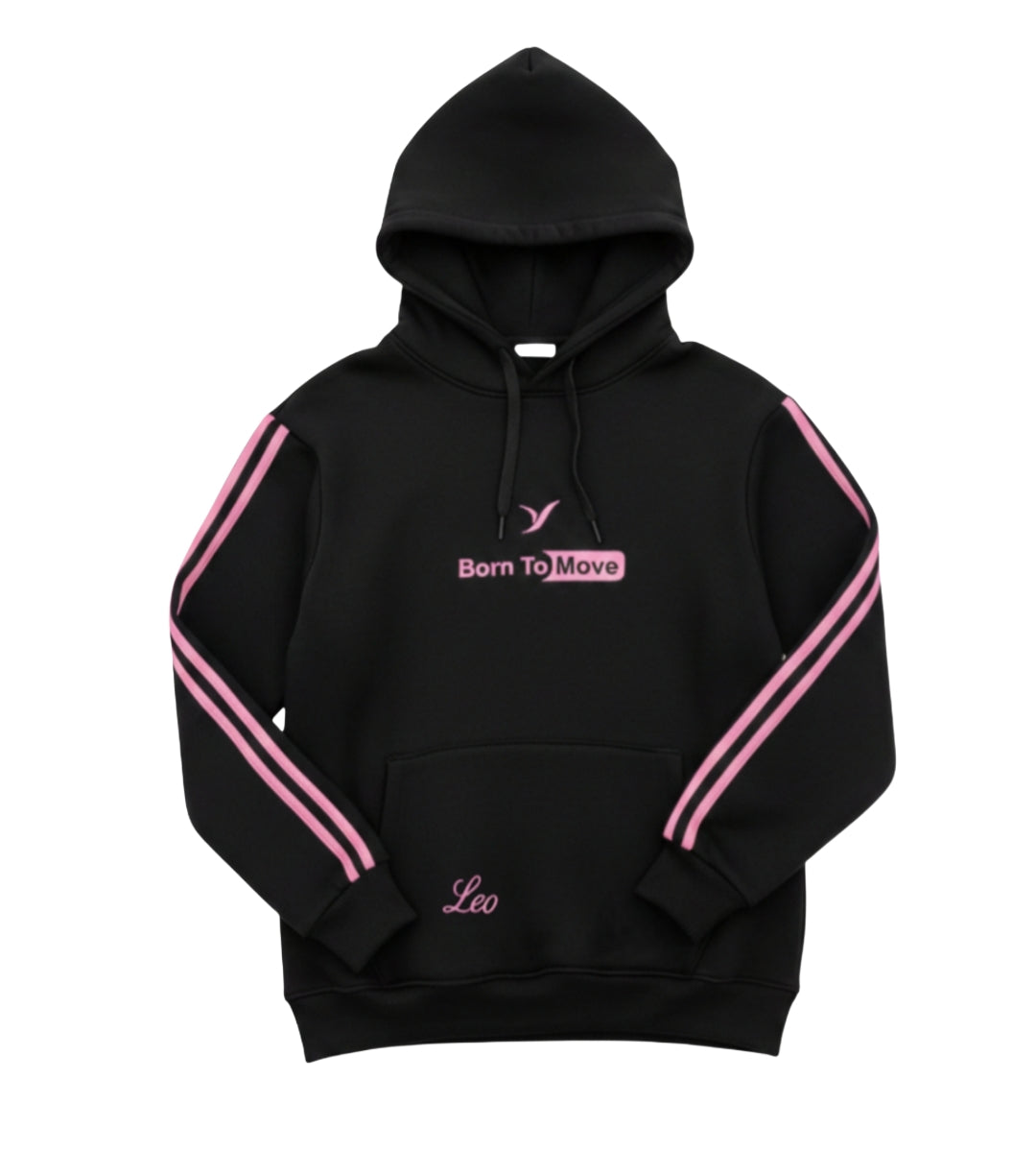 black and pink Hoodie Leo Move