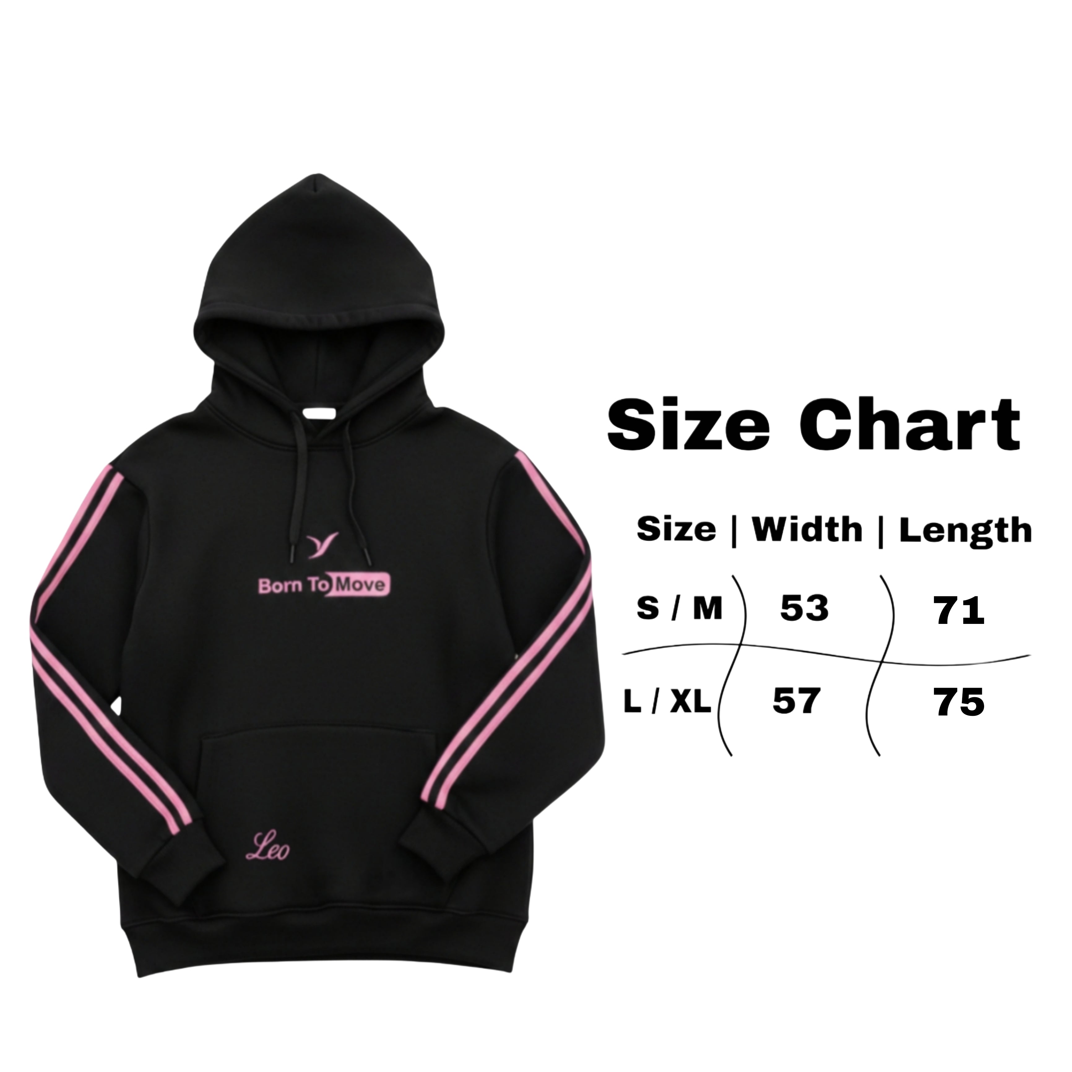 black and pink Hoodie Leo Move