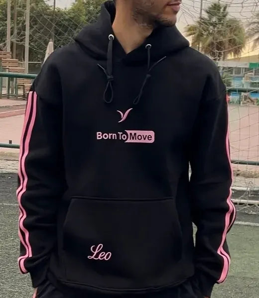 black and pink Hoodie Leo Move