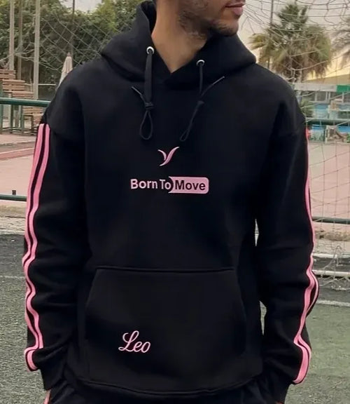 black and pink Hoodie Leo Move